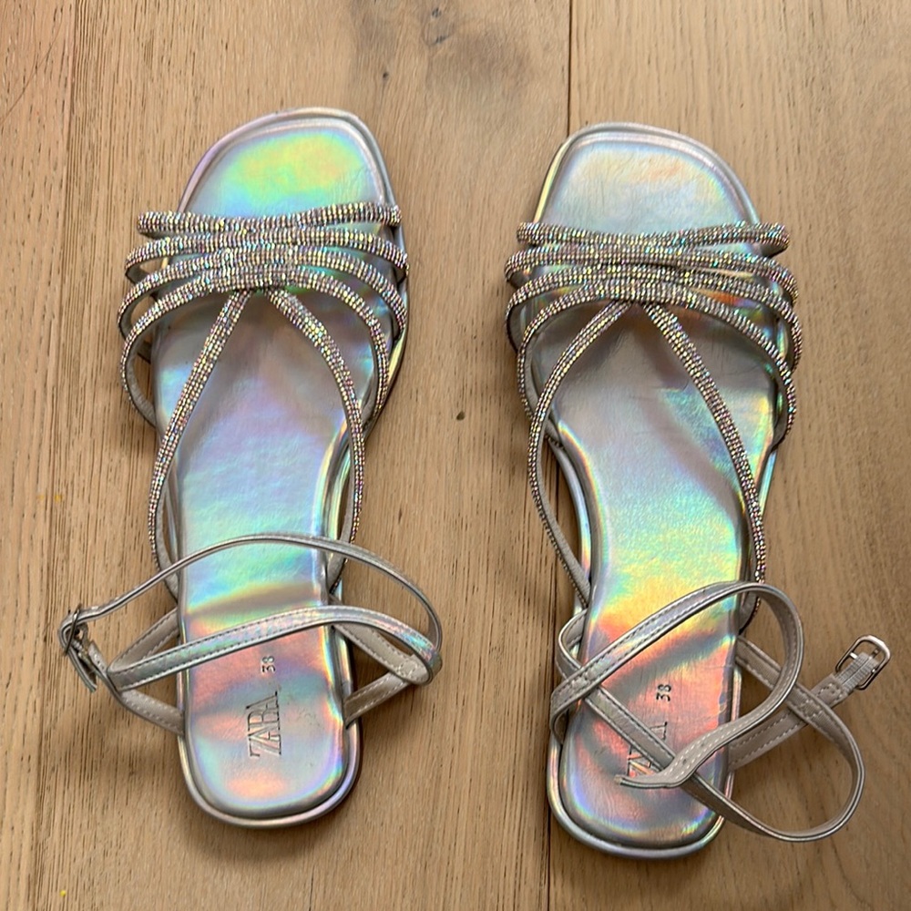 Zara Silver Strappy Sandals